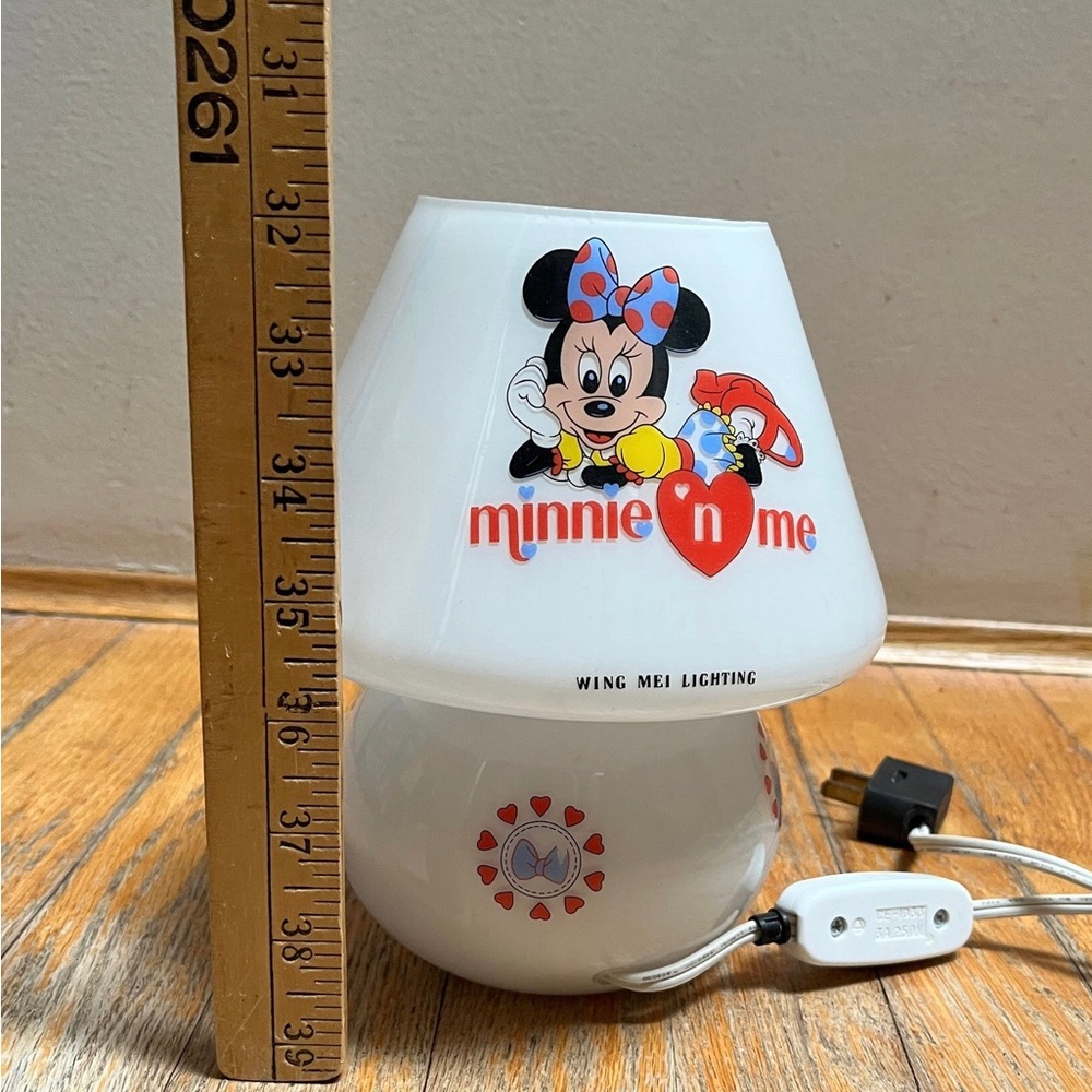 Vintage disney glass table lamp desk lamp Minnie Mouse - Picture 9 of 10